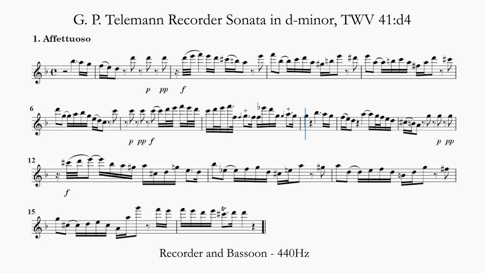 1 AFFETTUOSO - 440Hz - Recorder and Bassoon - Recorder Sonata, TWV 41d4